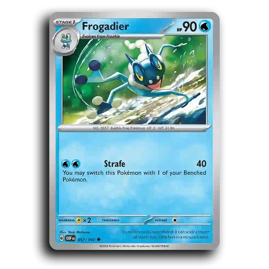 Frogadier (057/197) [Obsidian Flames] 2023 G Uncommon English Tonji Matsuno Water OBF Stage 1 Bubble Frog Pokémon Pokemon Card TCG Near Mint NM