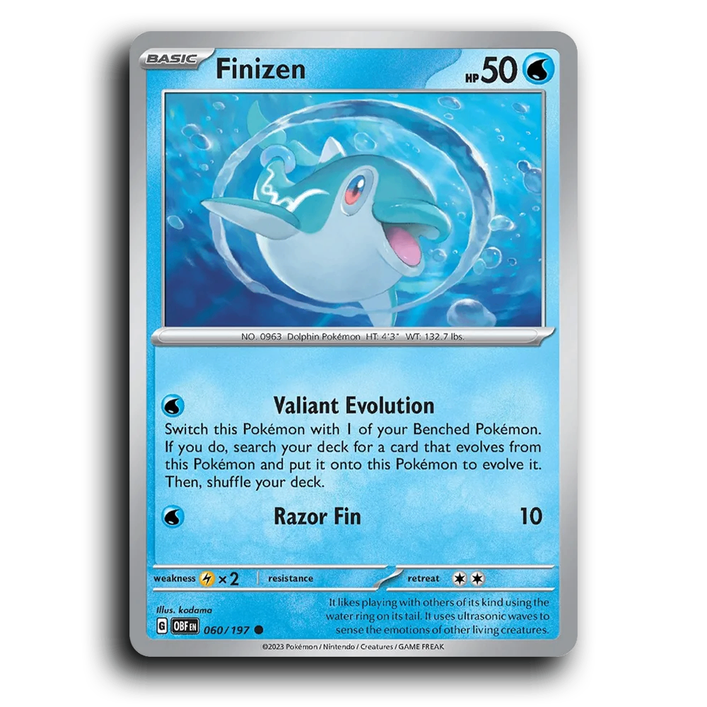Finizen (060/197) [Obsidian Flames] 2023 G Common English kodama Water OBF Basic Dolphin Pokémon Pokemon Card TCG Near Mint NM