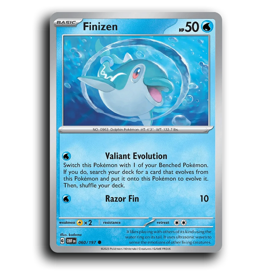 Finizen (060/197) [Obsidian Flames] 2023 G Common English kodama Water OBF Basic Dolphin Pokémon Pokemon Card TCG Near Mint NM