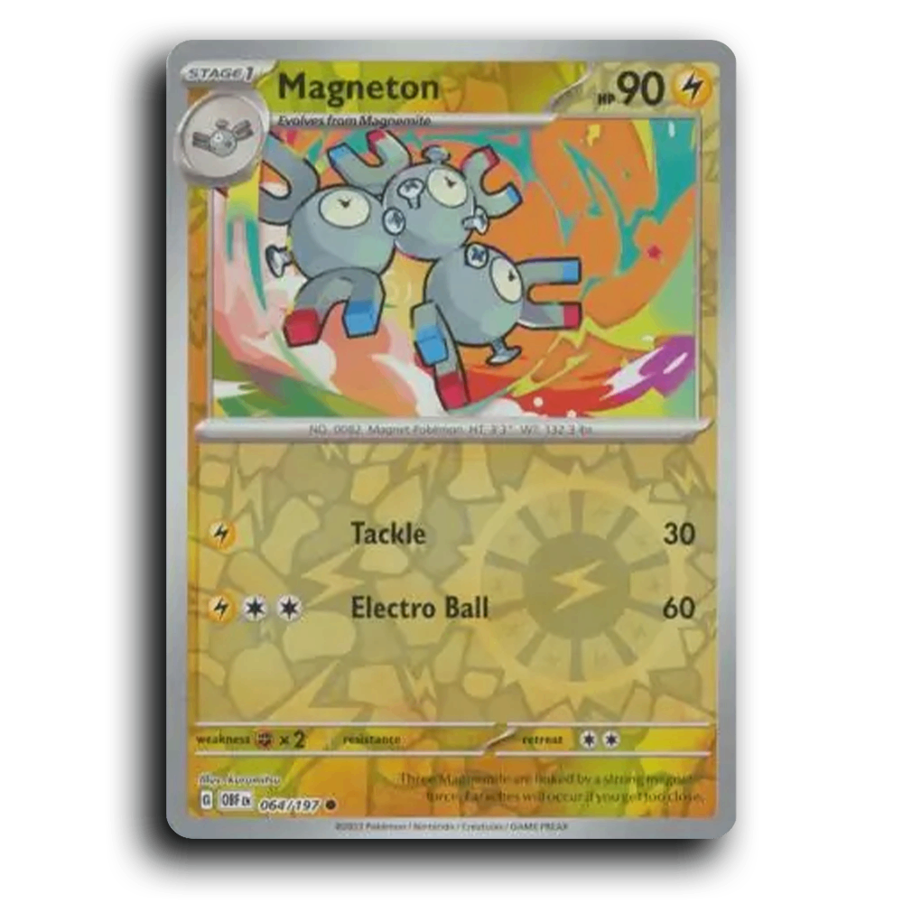 Magneton (064/197) [Obsidian Flames] 2023 G Common English kurumitsu Lightning OBF Stage 1 Magnet Pokémon Pokemon Card TCG Near Mint NM Reverse Holo