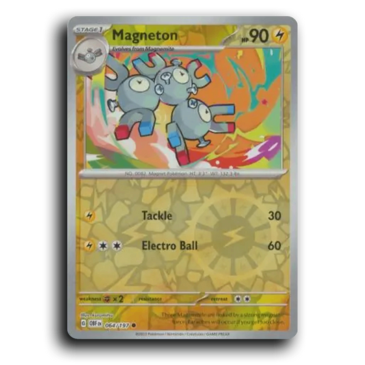 Magneton (064/197) [Obsidian Flames] 2023 G Common English kurumitsu Lightning OBF Stage 1 Magnet Pokémon Pokemon Card TCG Near Mint NM Reverse Holo