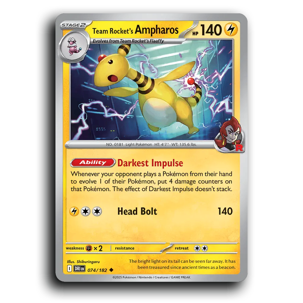 Team Rocket's Ampharos - 074/182 [SV10 - Destined Rivals]