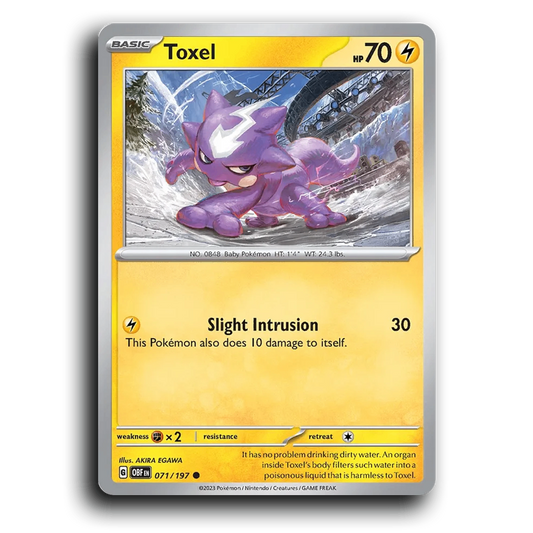 Toxel (071/197) [Obsidian Flames] 2023 G Common English AKIRA EGAWA Lightning OBF Basic Baby Pokémon Pokemon Card TCG Near Mint NM