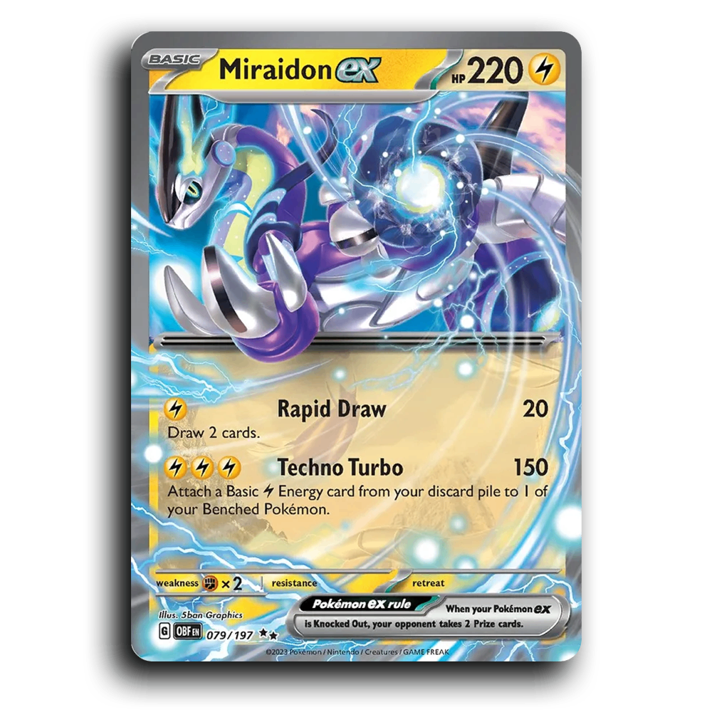 Miraidon ex (079/197) [Obsidian Flames] 2023 G Double Rare English 5ban Graphics Lightning, ex OBF Basic Paradox Pokémon Pokemon Card TCG Near Mint NM Holofoil
