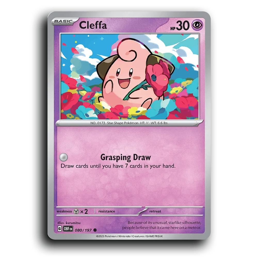 Cleffa (080/197) [Obsidian Flames] 2023 G Common English kurumitsu Psychic OBF Basic Star Shape Pokémon Pokemon Card TCG Near Mint NM
