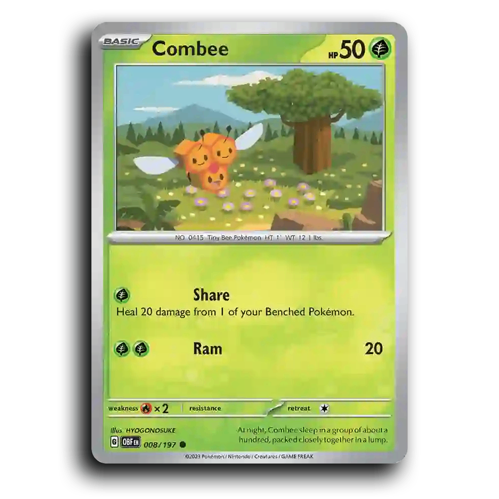 Combee (008/197) [Obsidian Flames] 2023 G Common English HYOGONOSUKE Grass OBF Basic Tiny Bee Pokémon Pokemon Card TCG Near Mint NM