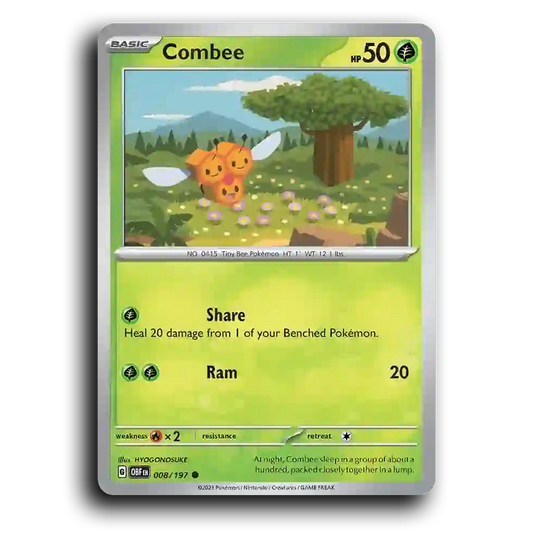Combee (008/197) [Obsidian Flames] 2023 G Common English HYOGONOSUKE Grass OBF Basic Tiny Bee Pokémon Pokemon Card TCG Near Mint NM