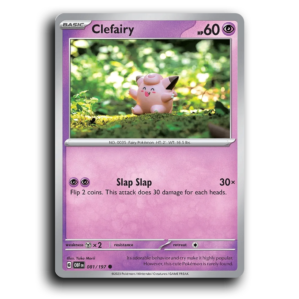 Clefairy (081/197) [Obsidian Flames] 2023 G Common English Yuka Morii Psychic OBF Basic Fairy Pokémon Pokemon Card TCG Near Mint NM