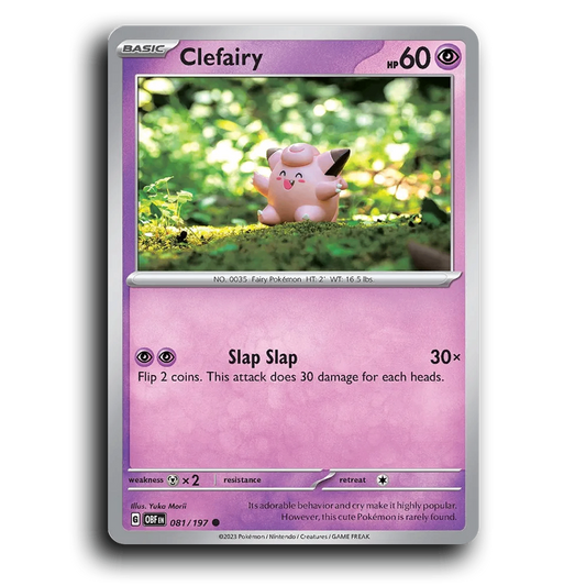 Clefairy (081/197) [Obsidian Flames] 2023 G Common English Yuka Morii Psychic OBF Basic Fairy Pokémon Pokemon Card TCG Near Mint NM