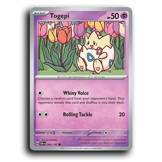 Togepi (083/197) [Obsidian Flames] 2023 G Common English Natsumi Yoshida Psychic OBF Basic Spike Ball Pokémon Pokemon Card TCG Near Mint NM
