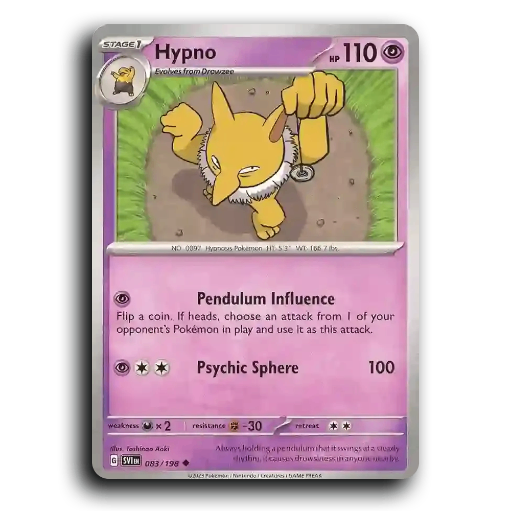 Hypno (083/198) [Scarlet & Violet] Uncommon Toshinao Aoki Pokemon Card TCG Near Mint NM
