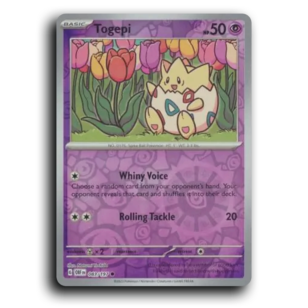 Togepi (083/197) [Obsidian Flames] 2023 G Common English Natsumi Yoshida Psychic OBF Basic Spike Ball Pokémon Pokemon Card TCG Near Mint NM Reverse Holo