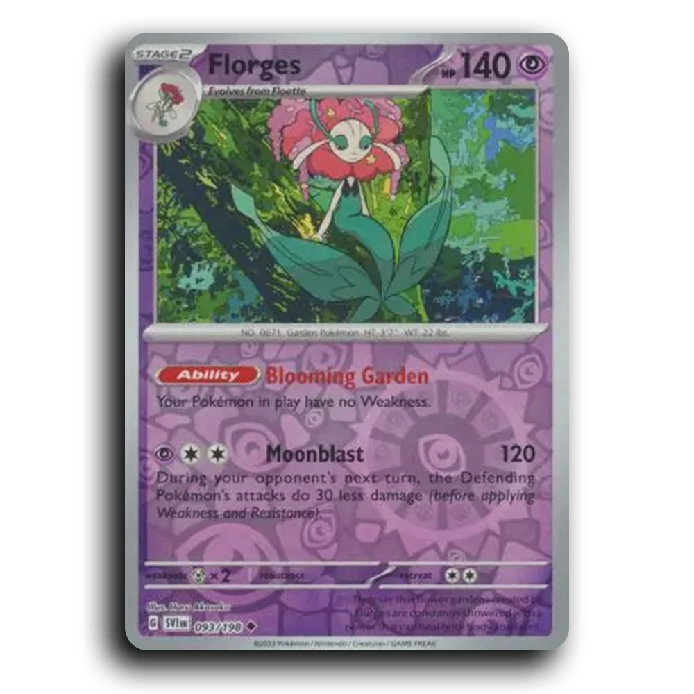 Florges (093/198) [Scarlet & Violet] Uncommon Haru Akasaka Pokemon Card TCG Near Mint NM Reverse Holo