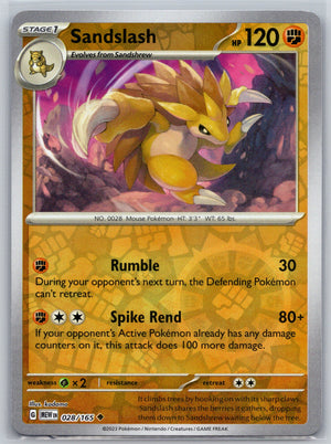 Sandslash 028/165 [SV: Scarlet & Violet 151]