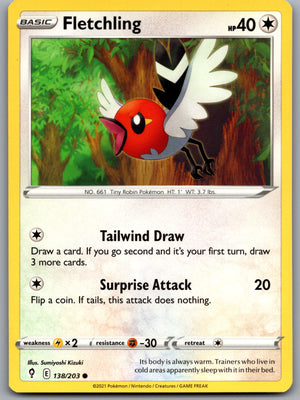 Fletchling 138/203 [SWSH07: Evolving Skies]