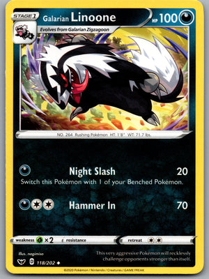 Galarian Linoone 118/202 [SWSH01: Sword & Shield Base Set]