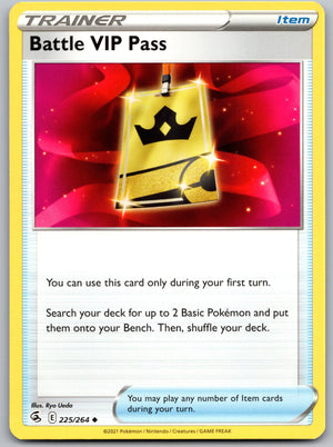 Battle VIP Pass 225/264 [SWSH08: Fusion Strike]