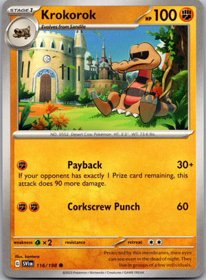 Krokorok 116/198 [SV01: Scarlet & Violet Base Set]
